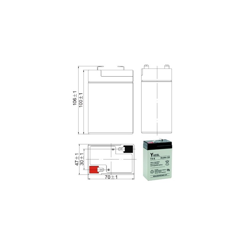 Batterie plomb AGM Yuasa Y4-6