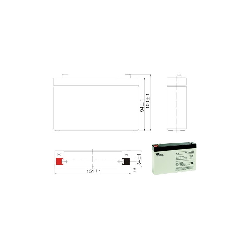 Batterie plomb AGM Yuasa Y7-6