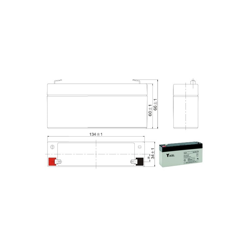 Batterie AGM plomb Yuasa Y3.2-6