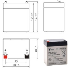 Batterie plomb AGM Yuasa Y4-12 / 12V 4Ah