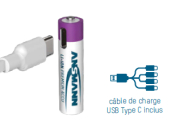 Piles Lithium USB AA / AAA